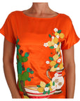 Dolce & Gabbana Sicilian Summer Silk Crystal-Embellished Top
