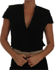 Dolce & Gabbana Chic Black Cropped Blazer Coat