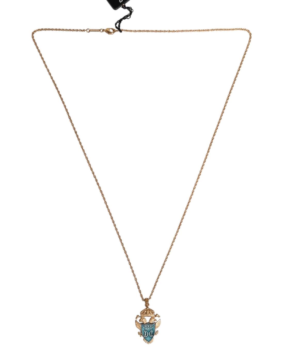 Dolce & Gabbana Gold Tone Chain Brass Statement Sicily Pendant Necklace