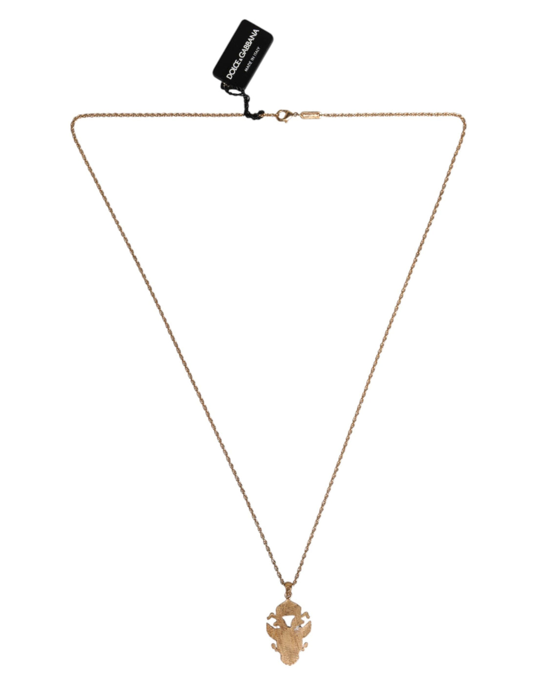 Dolce & Gabbana Gold Tone Chain Brass Statement Sicily Pendant Necklace