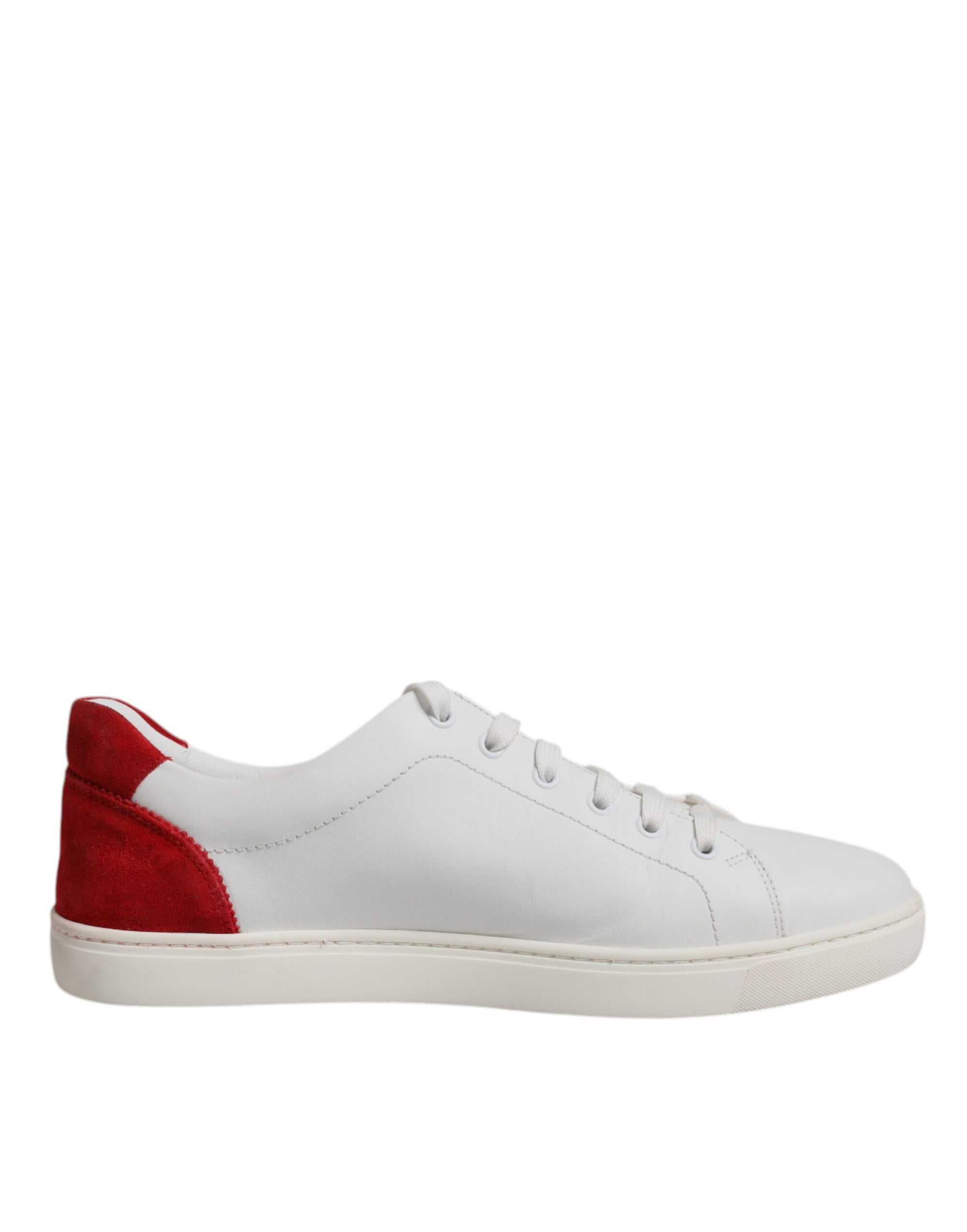 Dolce &amp; Gabbana White Suede Leather Low Top Sneakers Shoes