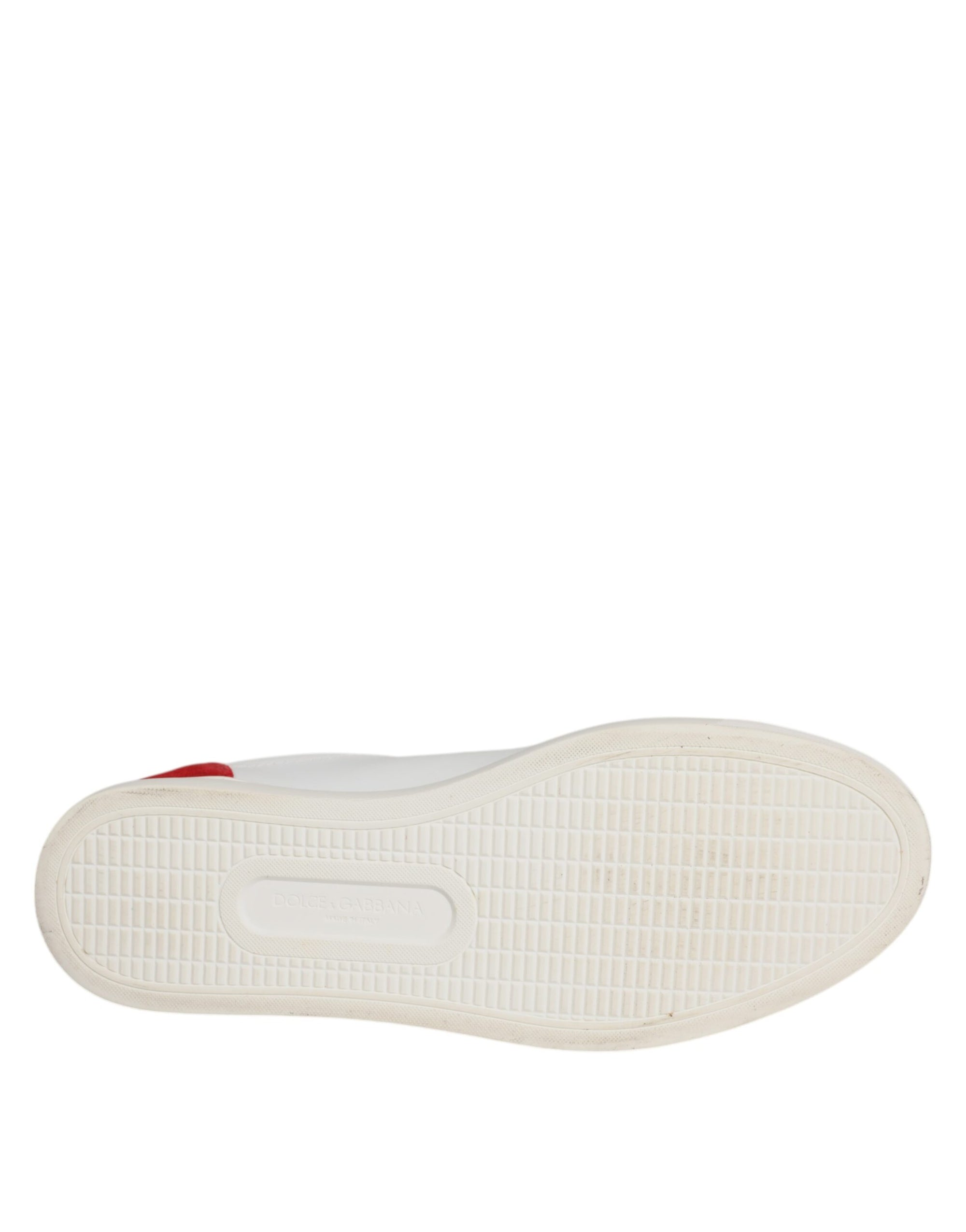 Dolce &amp; Gabbana White Suede Leather Low Top Sneakers Shoes