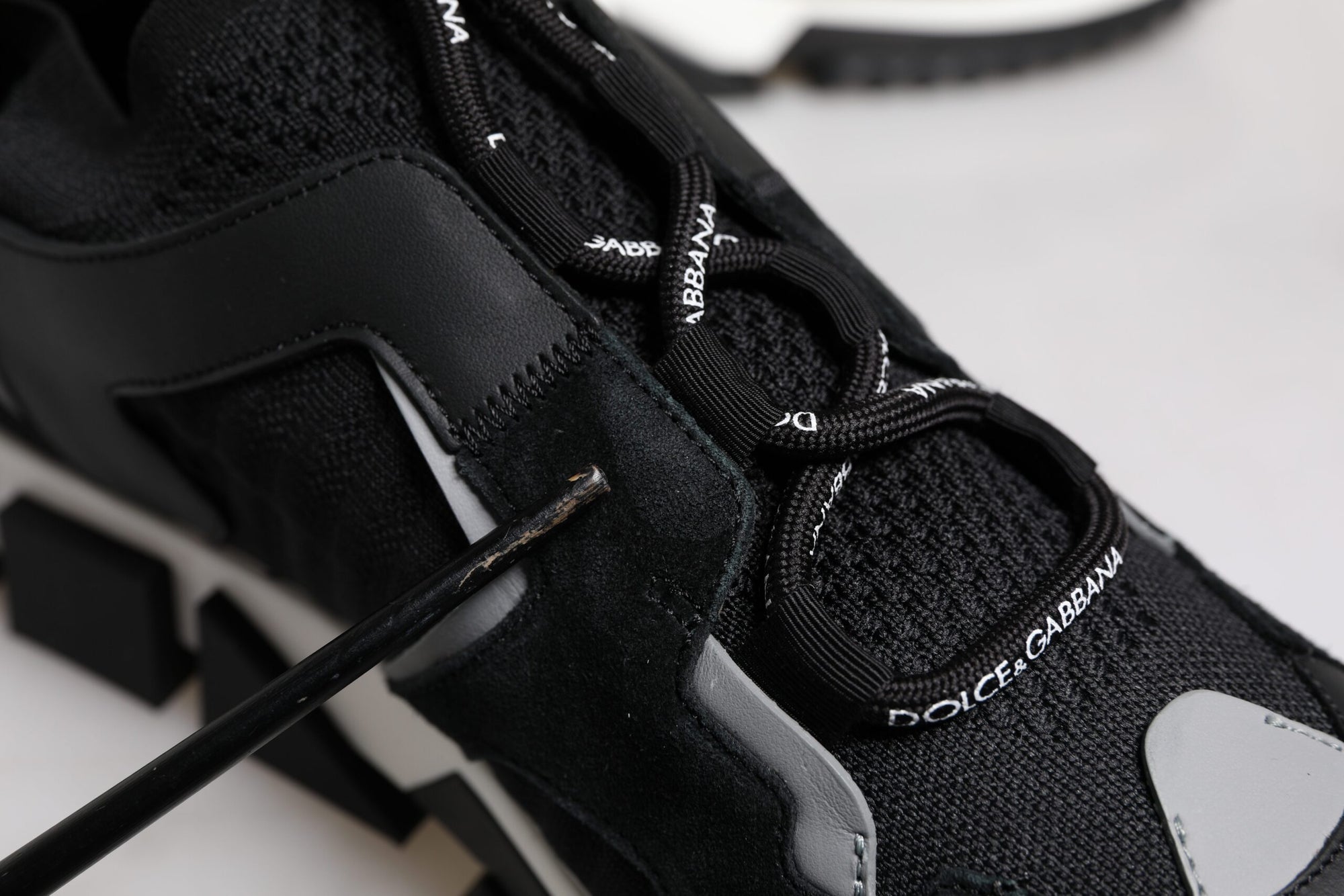 Dolce &amp; Gabbana Black Mesh Sorrento Trekking Sneakers Shoes