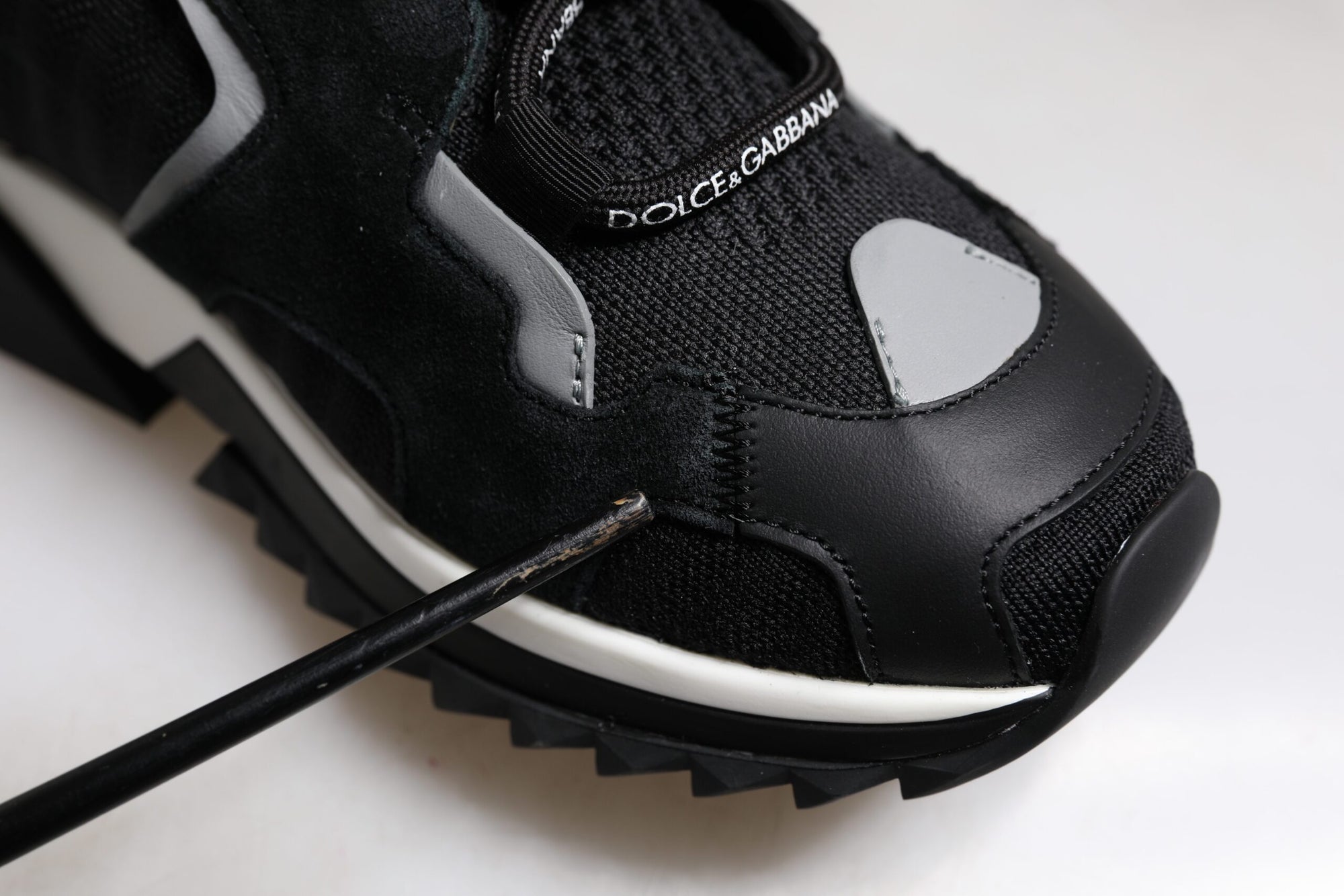 Dolce &amp; Gabbana Black Mesh Sorrento Trekking Sneakers Shoes