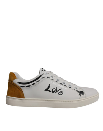 Dolce & Gabbana White Suede Leather Low Top Sneakers Shoes