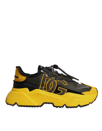 Dolce & Gabbana Yellow Black Daymaster Low Top Sneaker Shoes