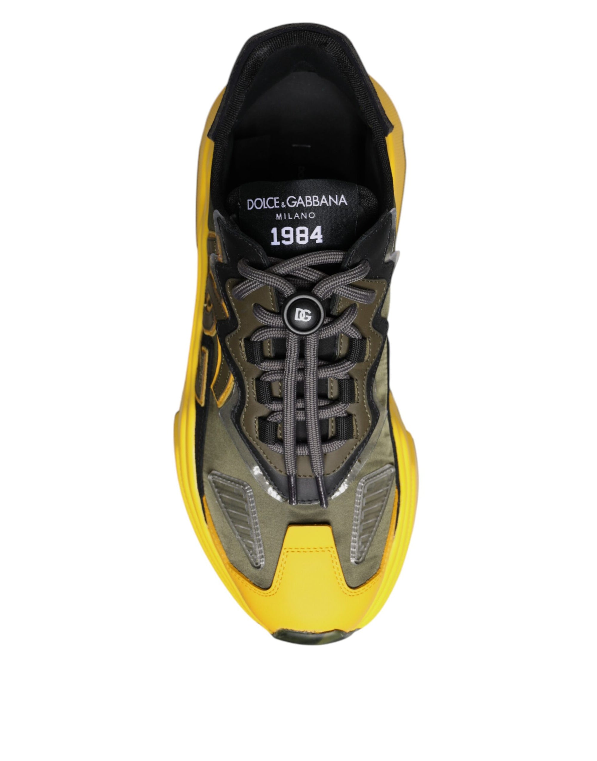Dolce &amp; Gabbana Yellow Black Daymaster Low Top Sneaker Shoes
