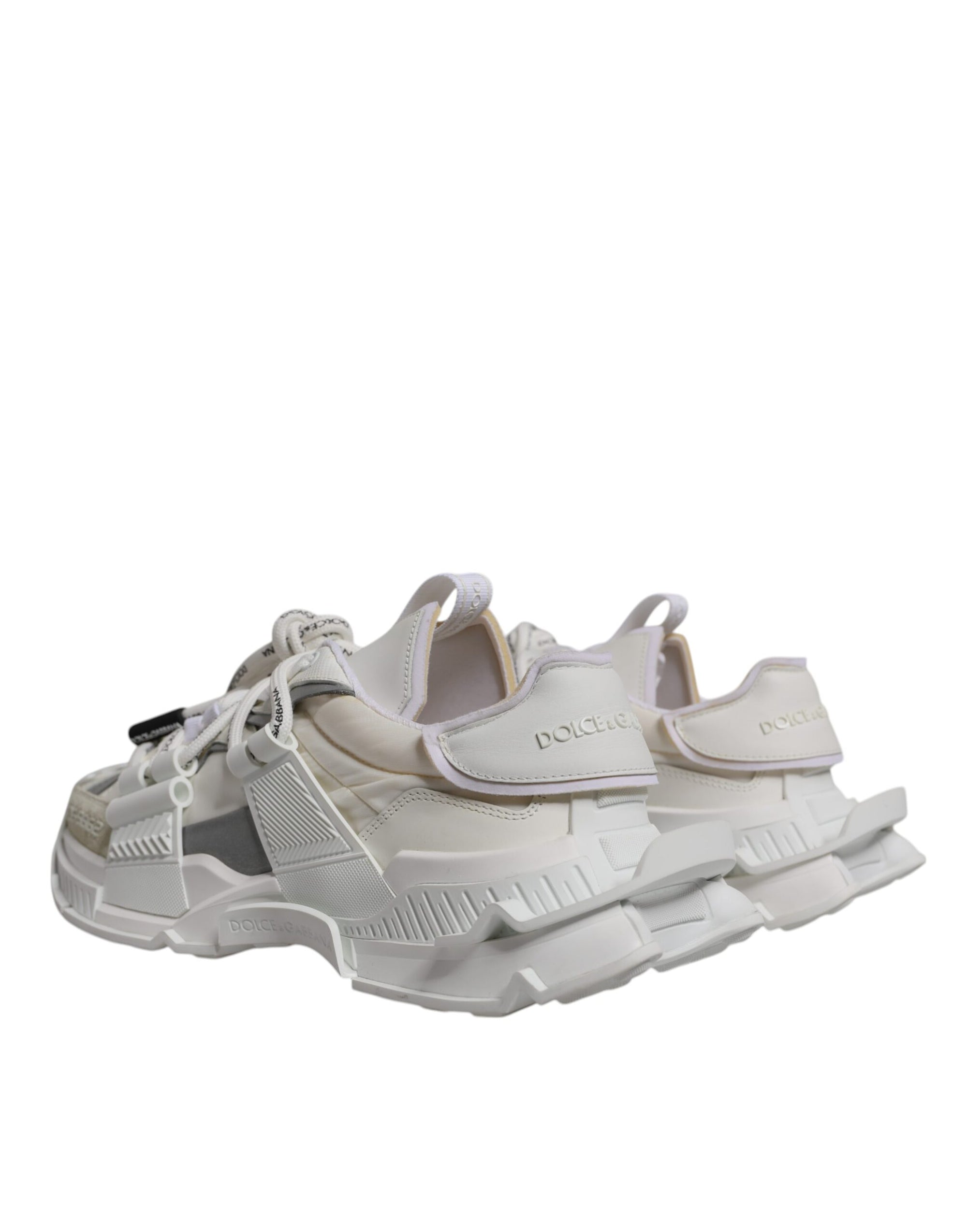 Dolce &amp; Gabbana White Nylon Low Top Space Sneakers Shoes