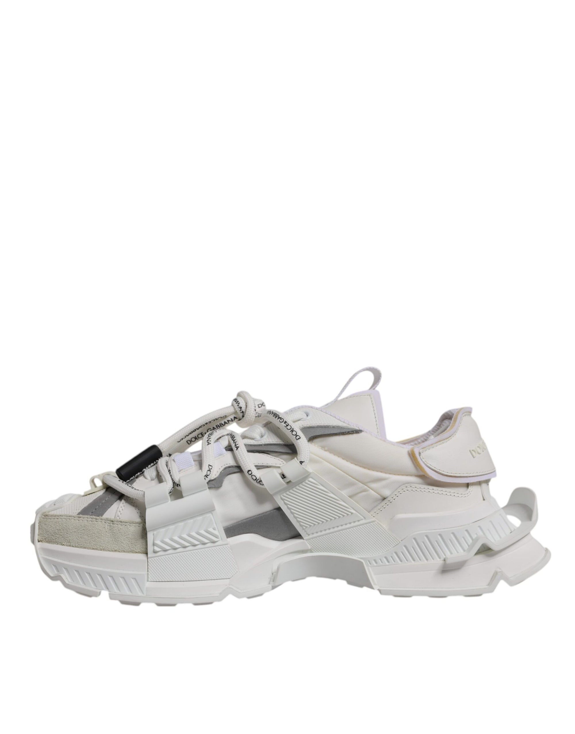Dolce &amp; Gabbana White Nylon Low Top Space Sneakers Shoes