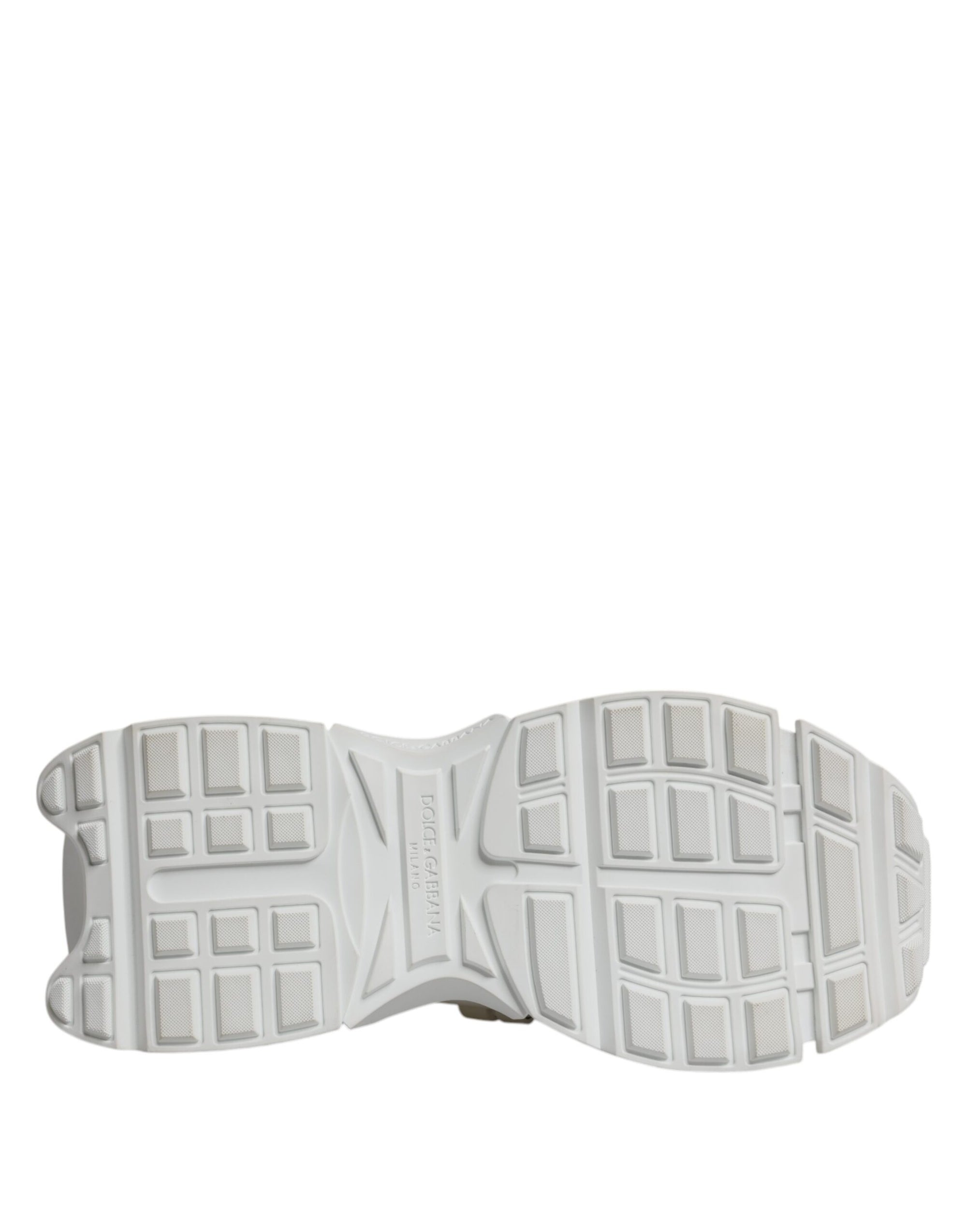 Dolce &amp; Gabbana White Nylon Low Top Space Sneakers Shoes