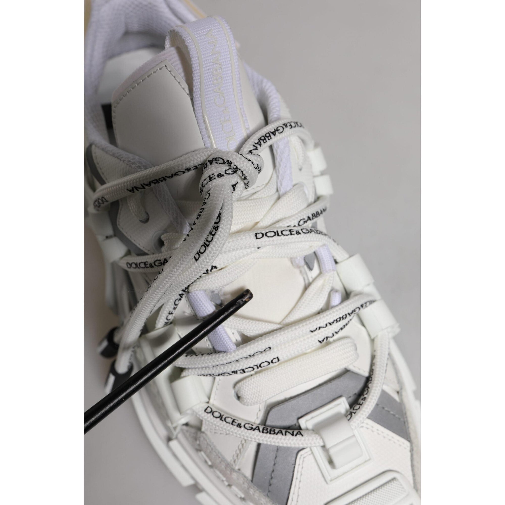 Dolce &amp; Gabbana White Nylon Low Top Space Men Sneakers Shoes