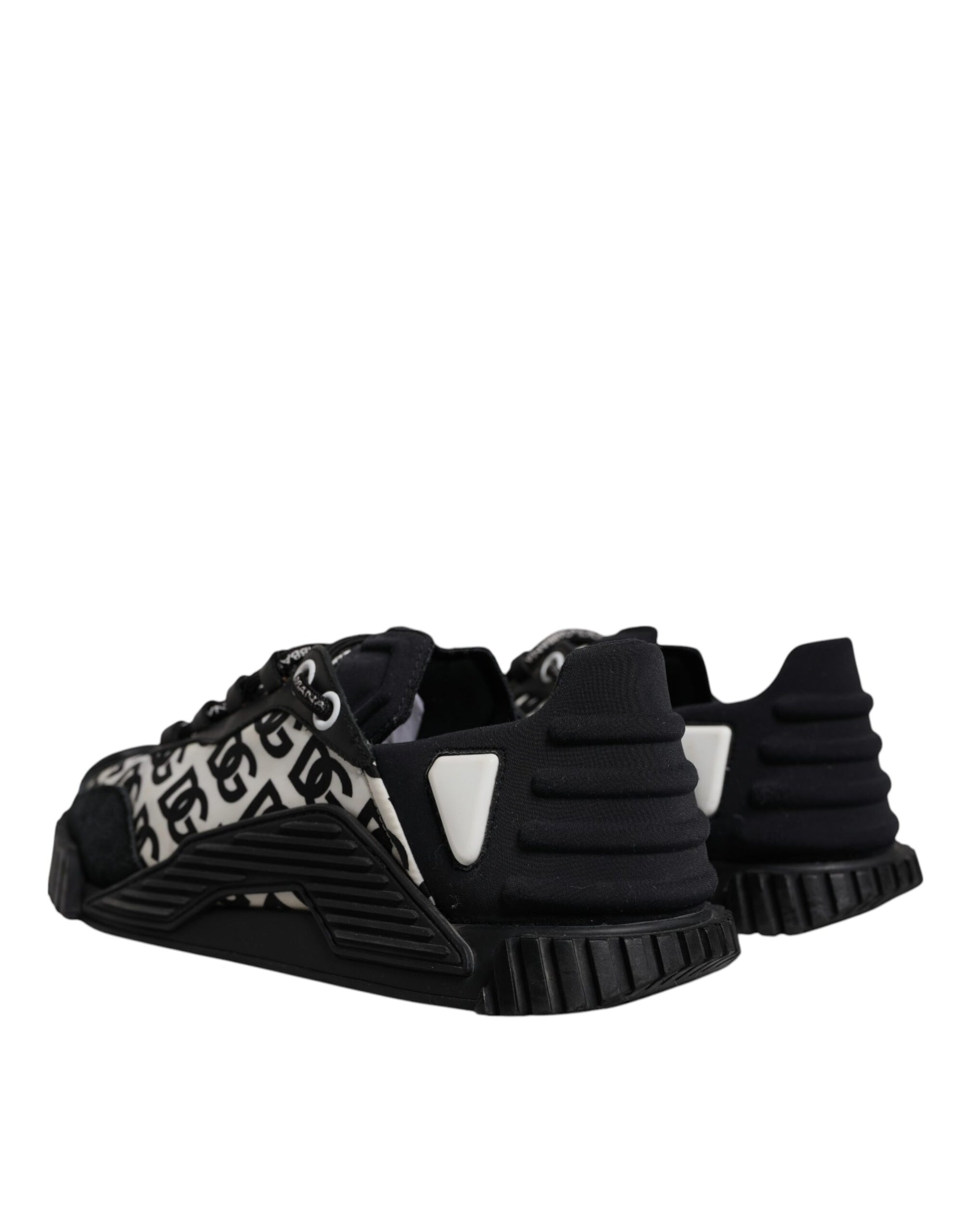 Dolce &amp; Gabbana Black Logo Lace Up Low Top NS1 Sneakers Shoes