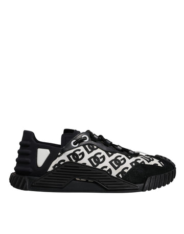 Dolce & Gabbana Black Logo Lace Up Low Top NS1 Sneakers Shoes