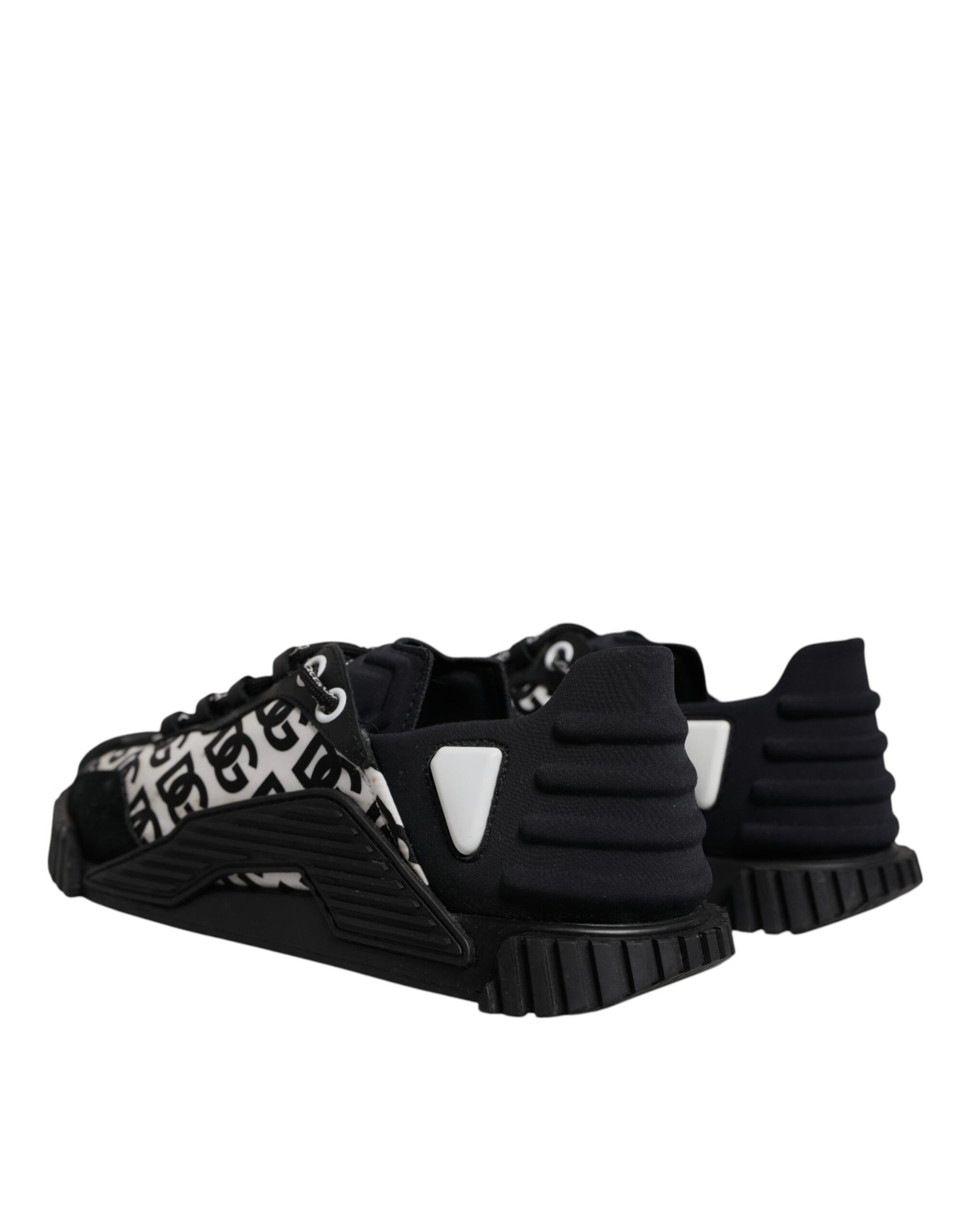 Dolce &amp; Gabbana Black Logo Lace Up Low Top NS1 Sneakers Shoes