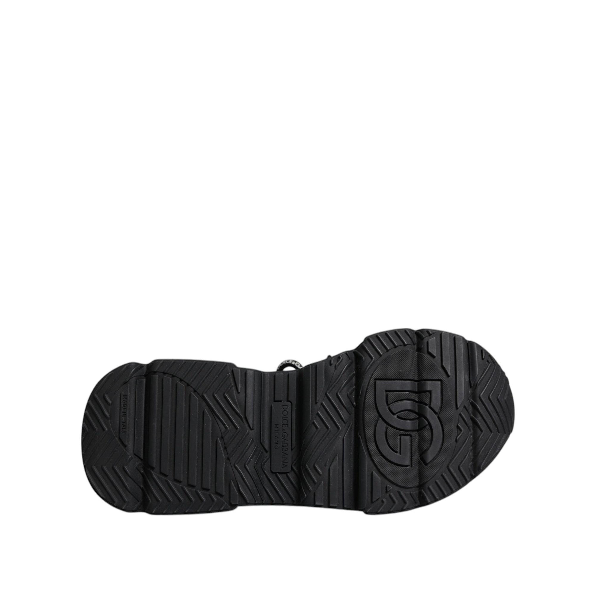 Dolce &amp; Gabbana Black Leather Daymaster Low Top Sneaker Shoes
