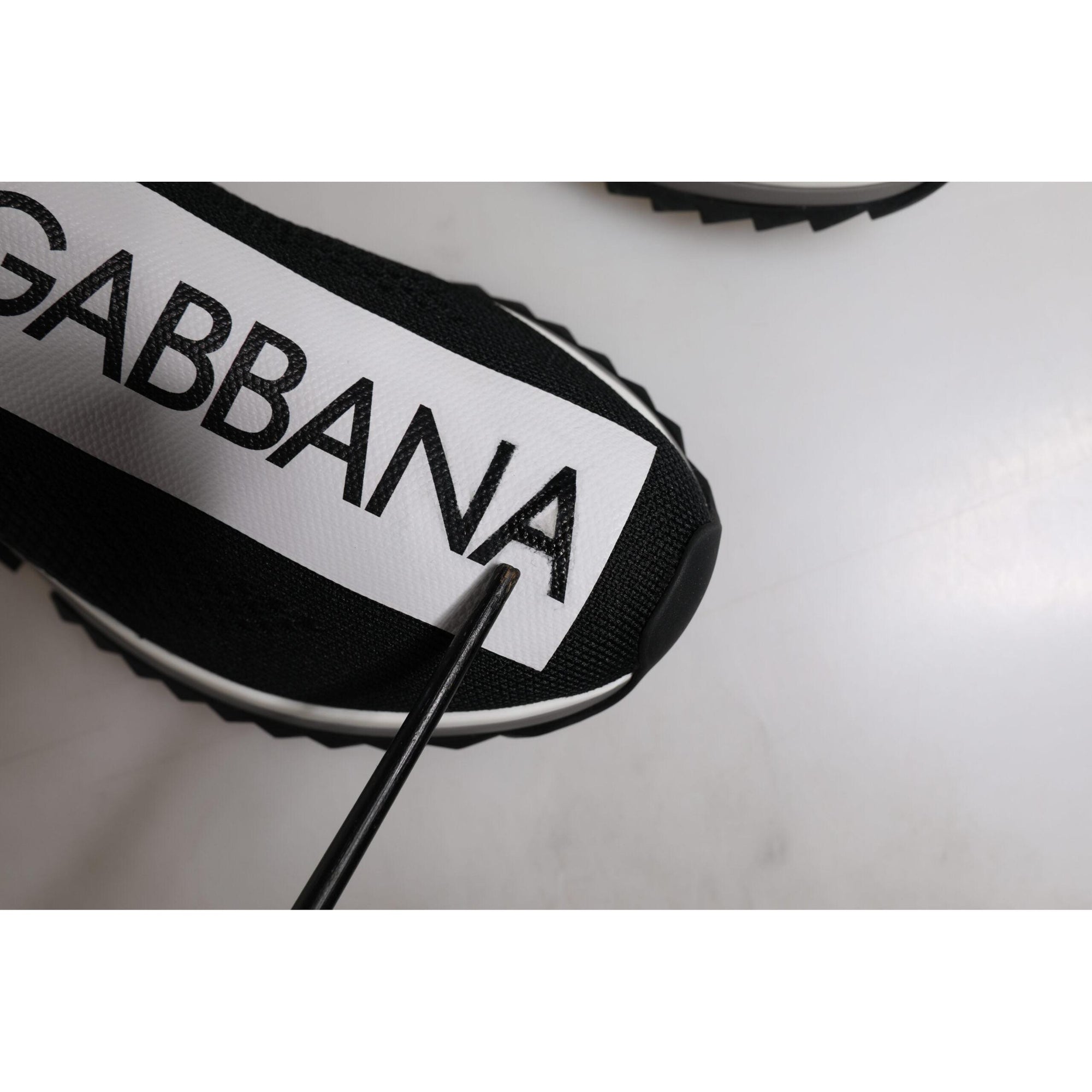 Dolce &amp; Gabbana Black White Slip On Sorrento Sneakers Shoes