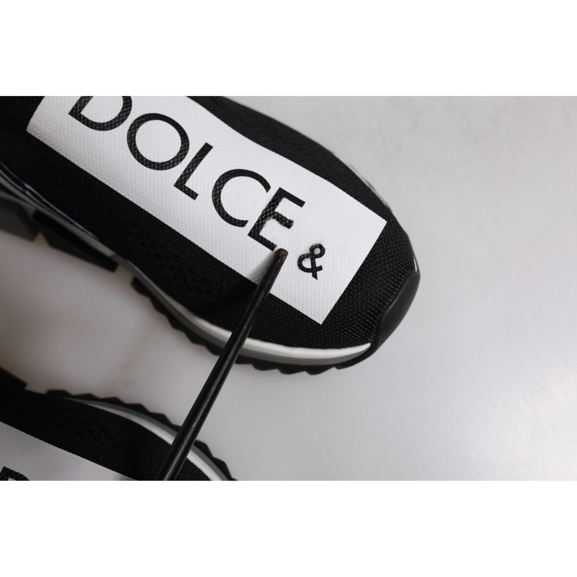 Dolce &amp; Gabbana Black White Slip On Sorrento Sneakers Shoes