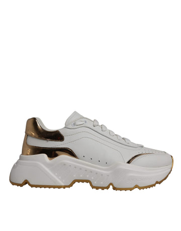 Dolce & Gabbana White Gold Daymaster Low Top Sneaker Shoes