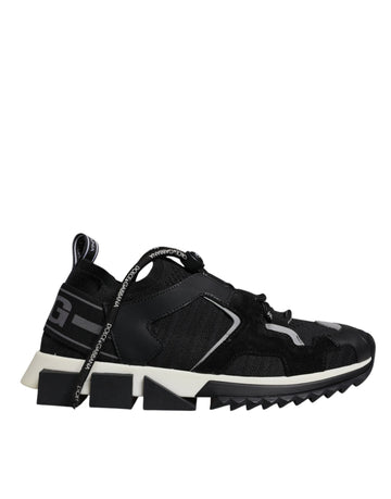 Dolce & Gabbana Black Mesh Sorrento Trekking Sneakers Shoes