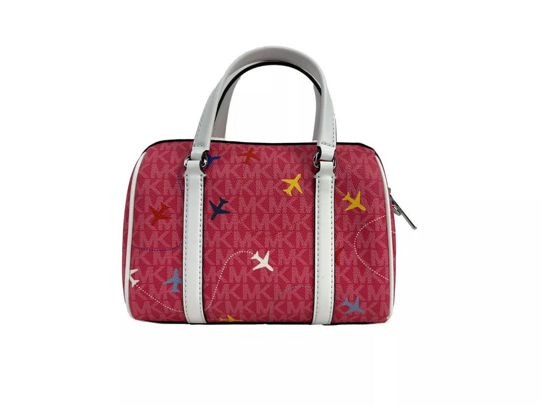 Michael Kors Small Leather Duffle Crossbody Bag Travel Edition Dragon Fruit