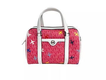 Michael Kors Small Leather Duffle Crossbody Bag Travel Edition Dragon Fruit