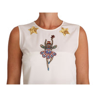 Dolce & Gabbana Enchanted Crystal-Embellished Silk Blouse