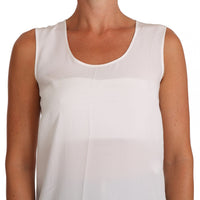 Dolce & Gabbana Elegant Sleeveless White Silk Blouse Top