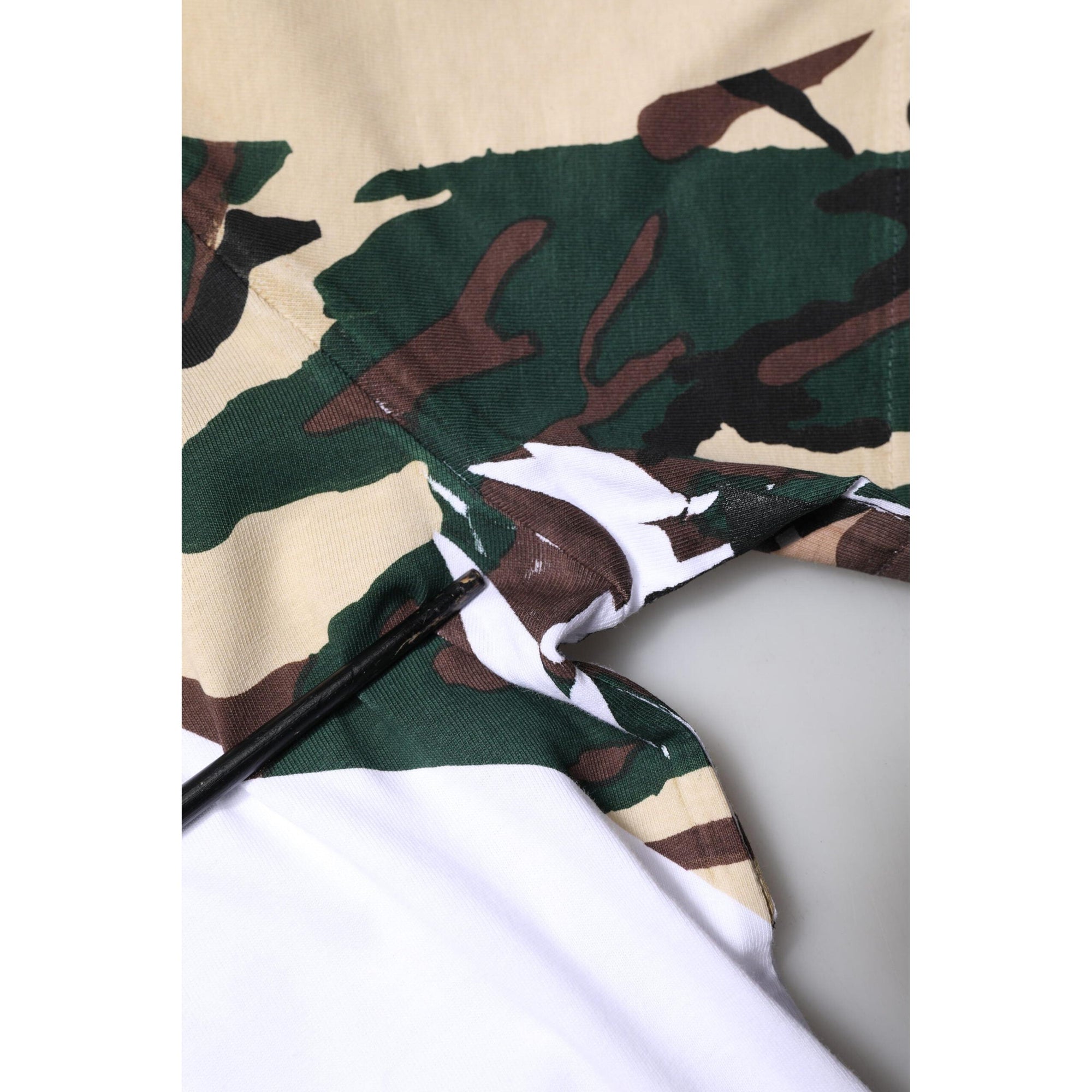 Dolce &amp; Gabbana White Camouflage Stars Crew Neck T-shirt