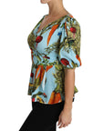 Dolce & Gabbana Vegetable Print Silk Top Extravaganza