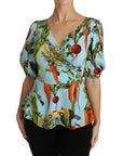 Dolce & Gabbana Vegetable Print Silk Top Extravaganza