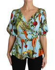 Dolce & Gabbana Vegetable Print Silk Top Extravaganza