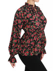 Dolce & Gabbana Elegant Black Floral Silk Shirt