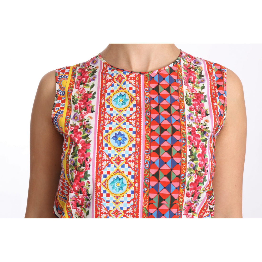 Dolce & Gabbana Carretto Print Pure Cotton Tank Top