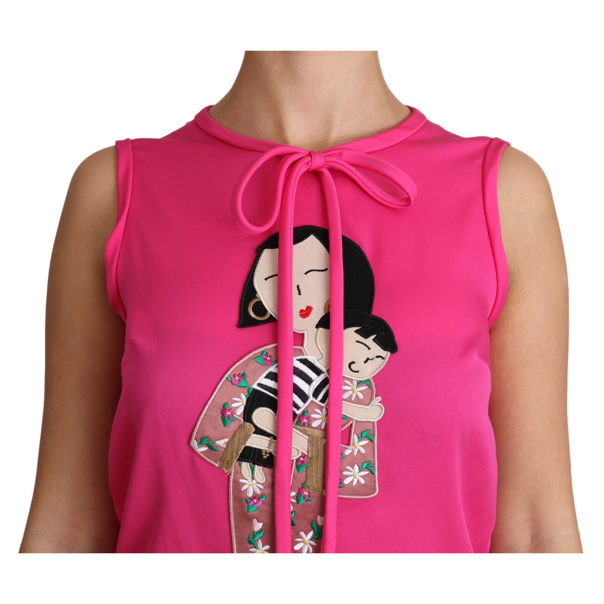 Dolce &amp; Gabbana Elegant Pink Silk Family Tank Top Shirt