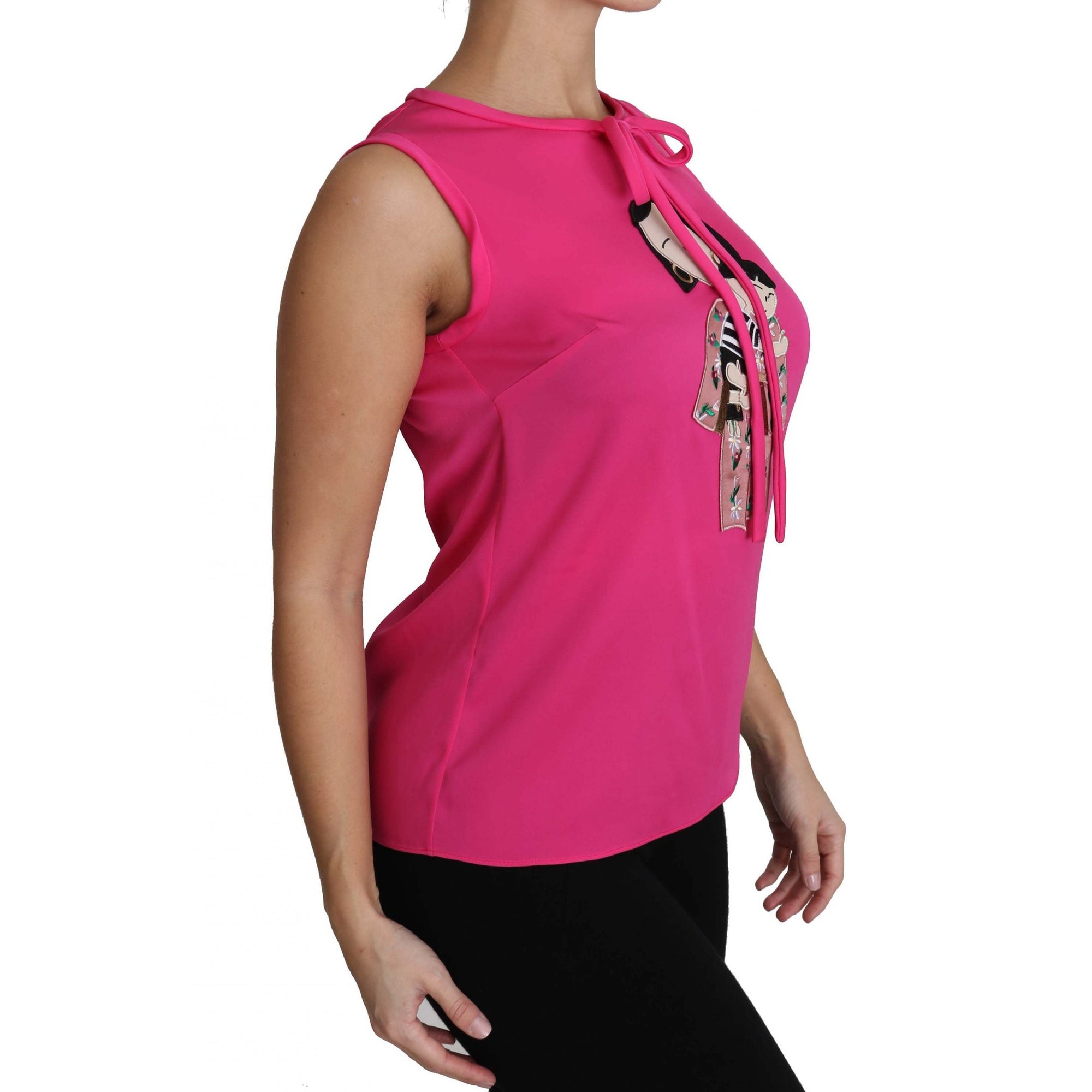 Dolce &amp; Gabbana Elegant Pink Silk Family Tank Top Shirt