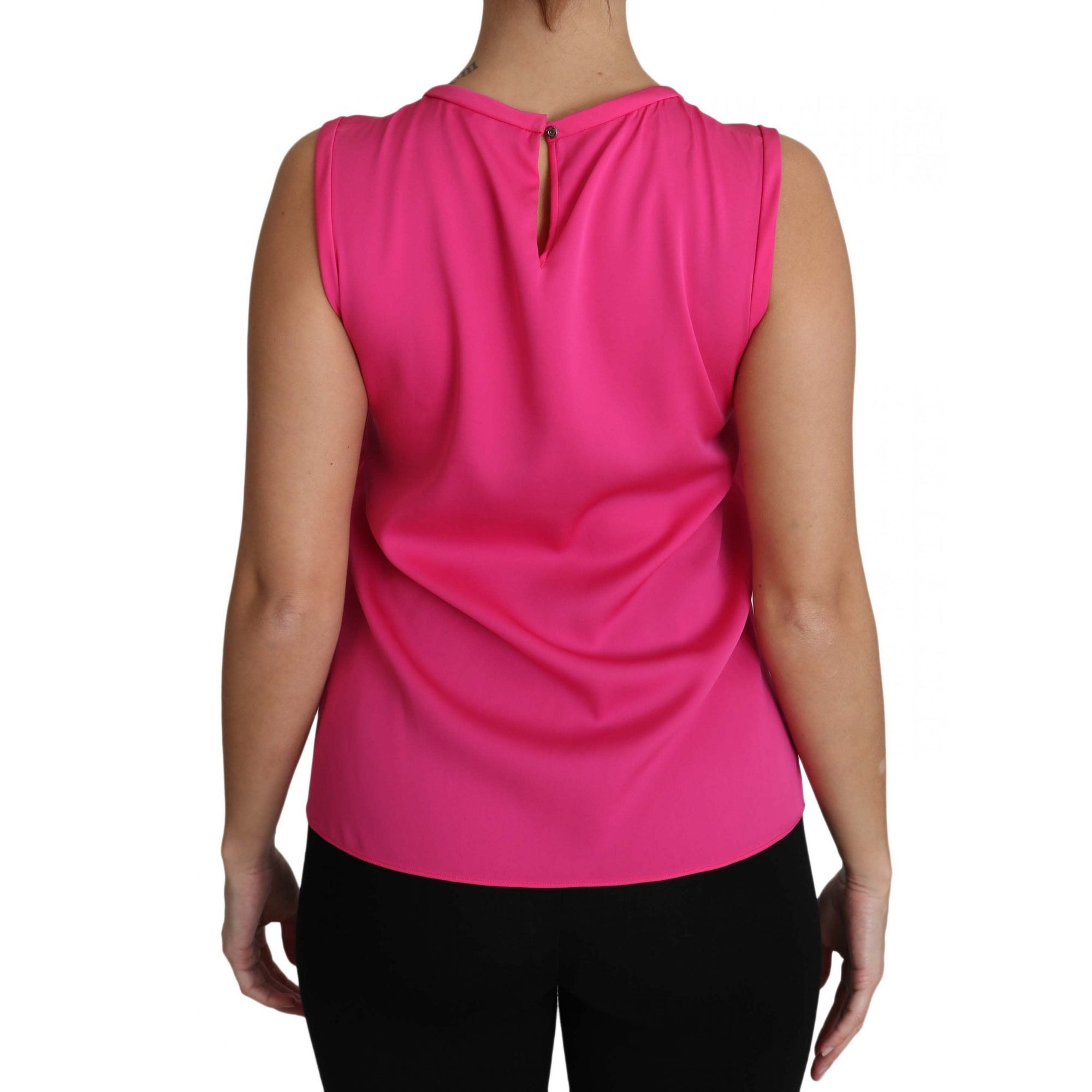 Dolce &amp; Gabbana Elegant Pink Silk Family Tank Top Shirt