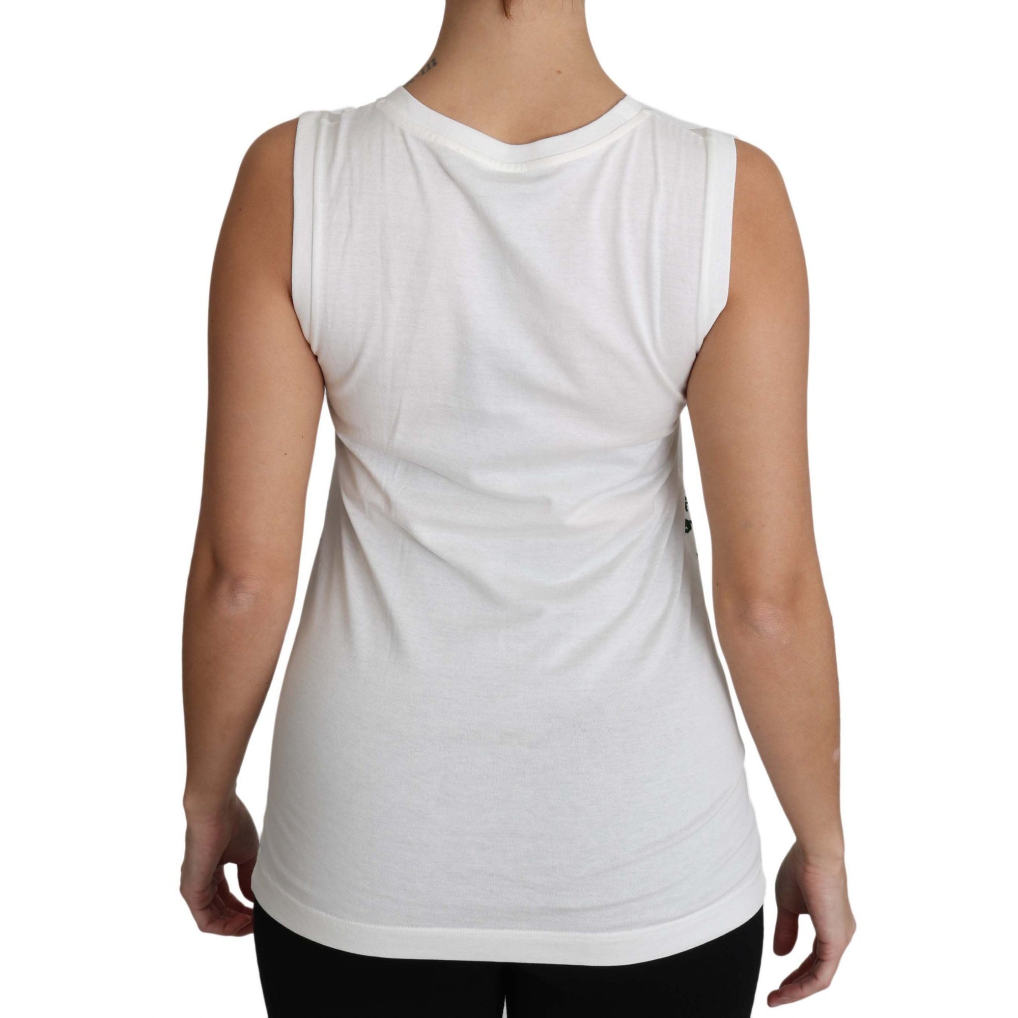 Dolce &amp; Gabbana Elegant White Sleeveless Cotton Silk Shirt