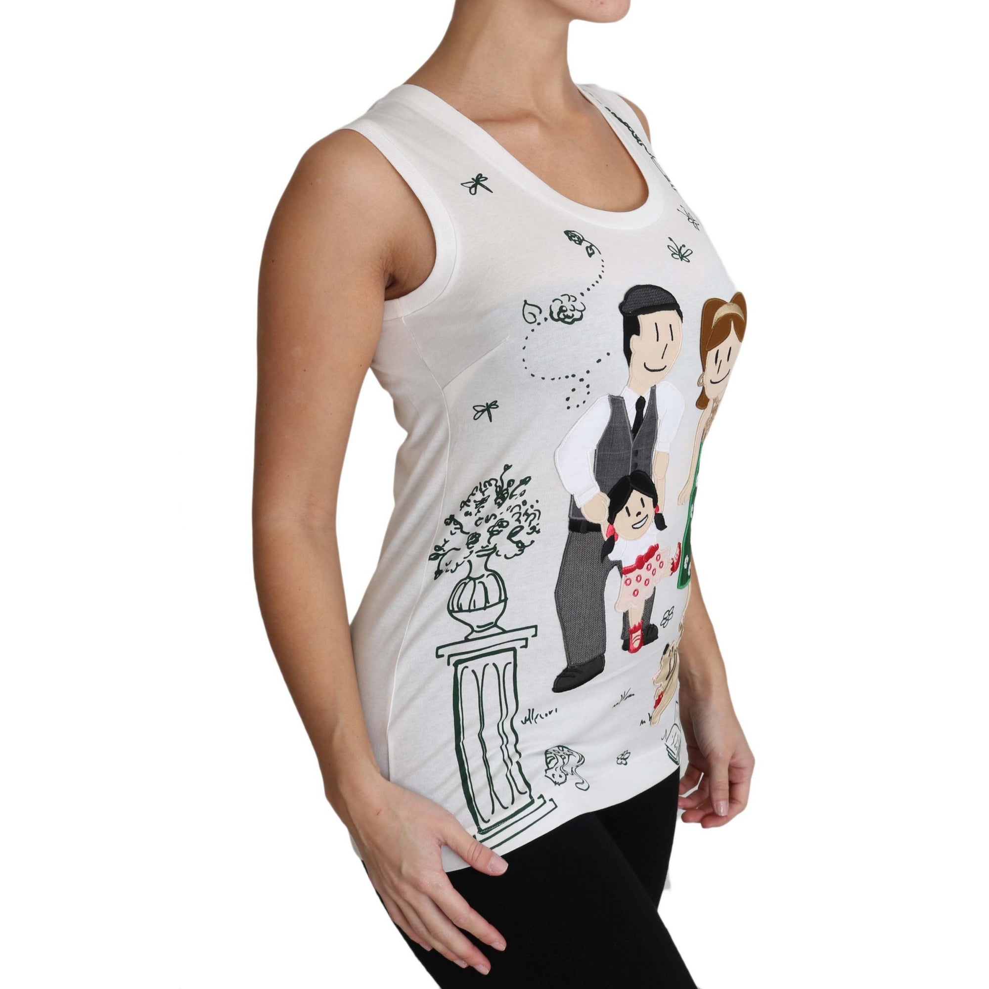 Dolce &amp; Gabbana Elegant White Sleeveless Cotton Silk Shirt