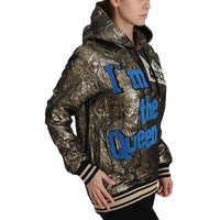 Dolce & Gabbana Im The Queen Multicolor Hoodie Sweatshirt