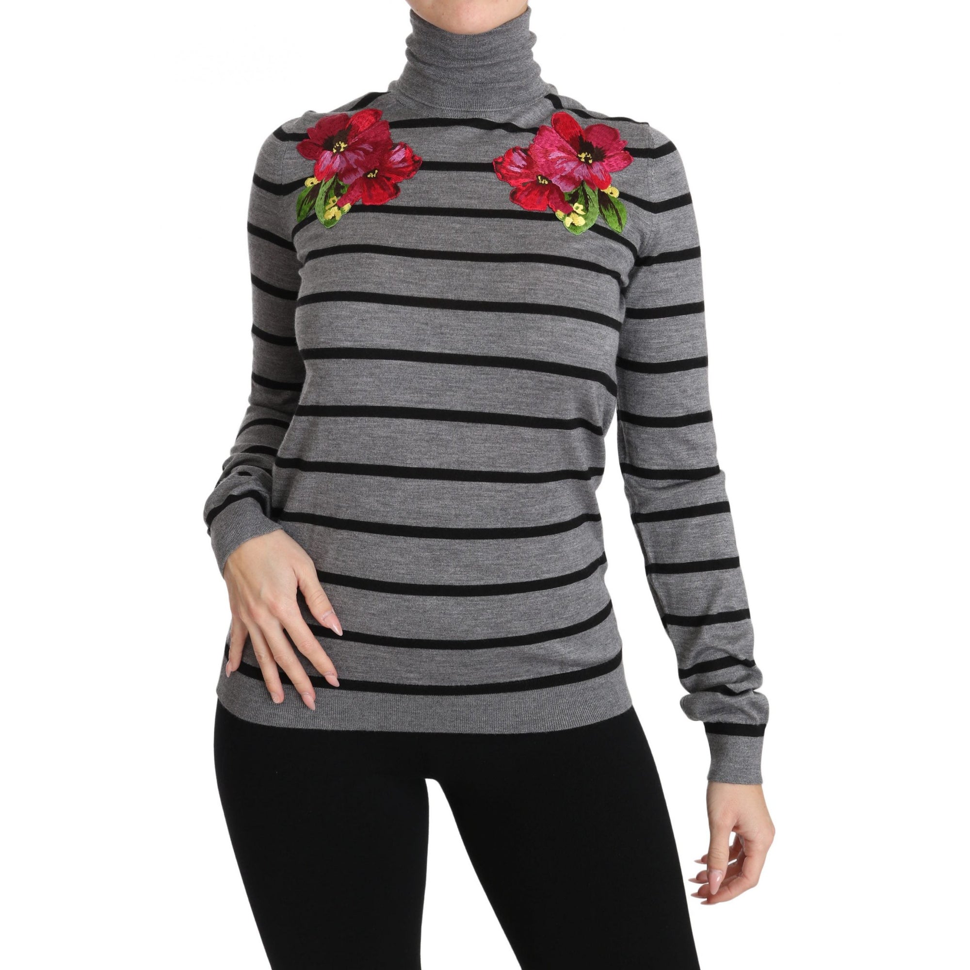 Dolce &amp; Gabbana Elegant Embroidered Cashmere-Silk Sweater