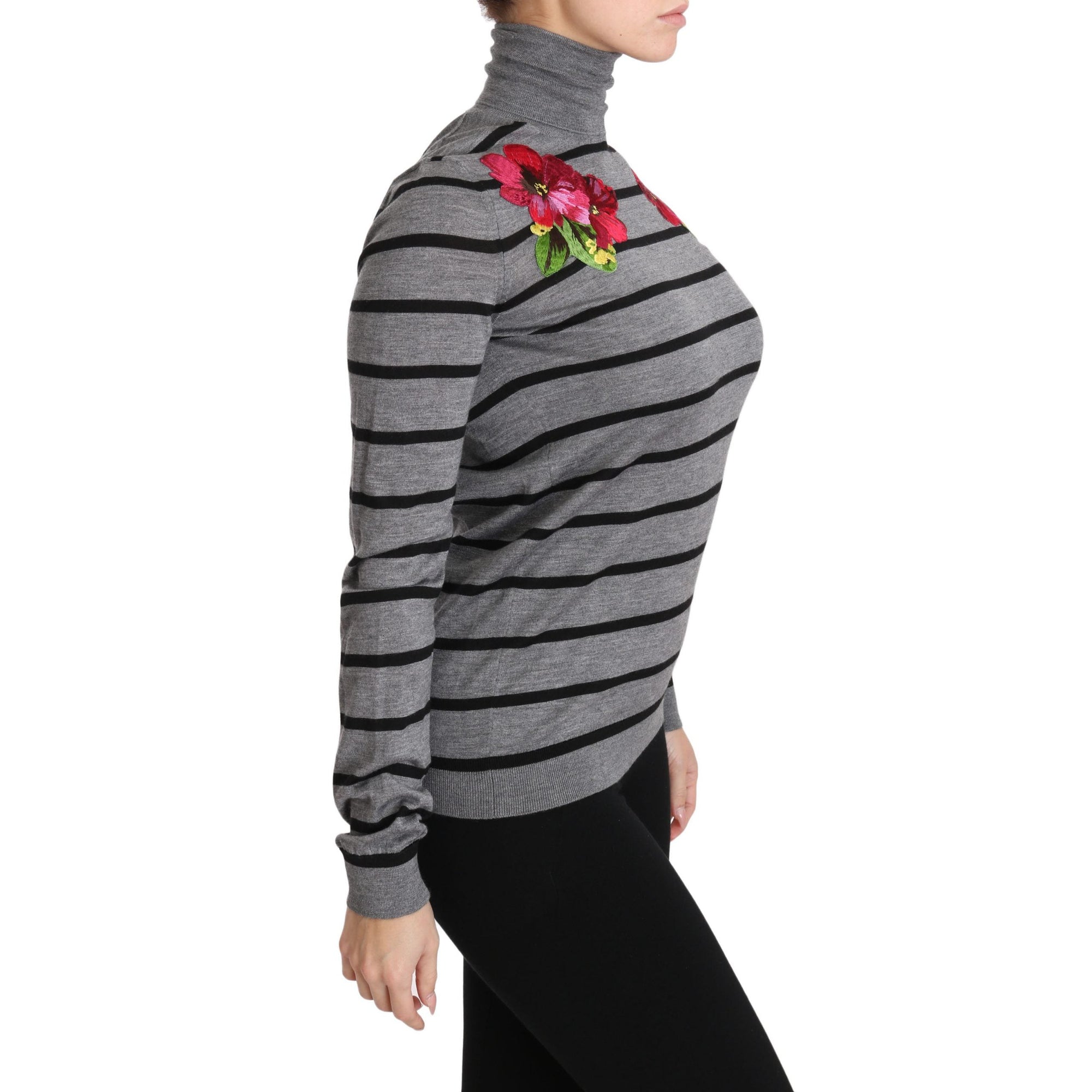 Dolce &amp; Gabbana Elegant Embroidered Cashmere-Silk Sweater