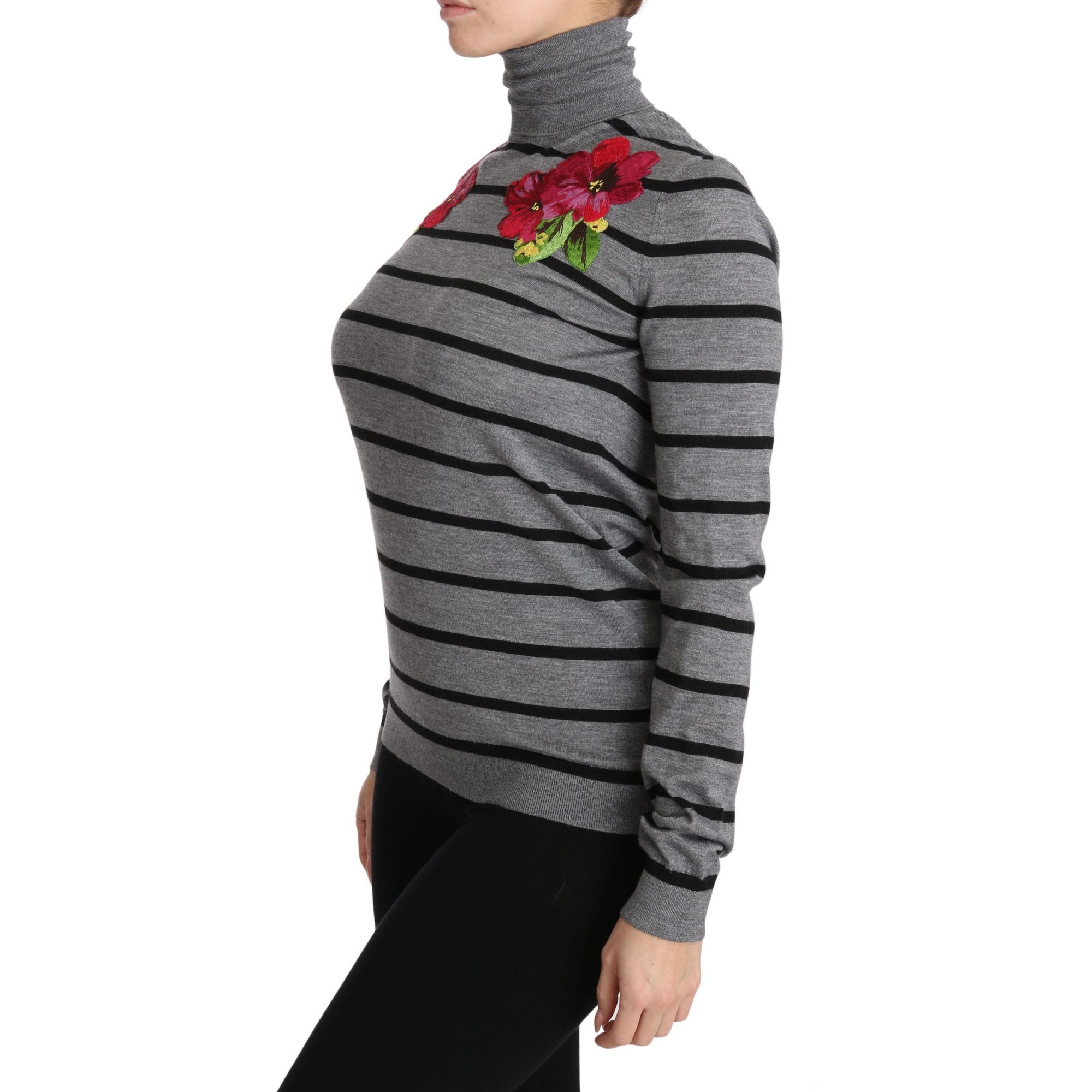 Dolce &amp; Gabbana Elegant Embroidered Cashmere-Silk Sweater