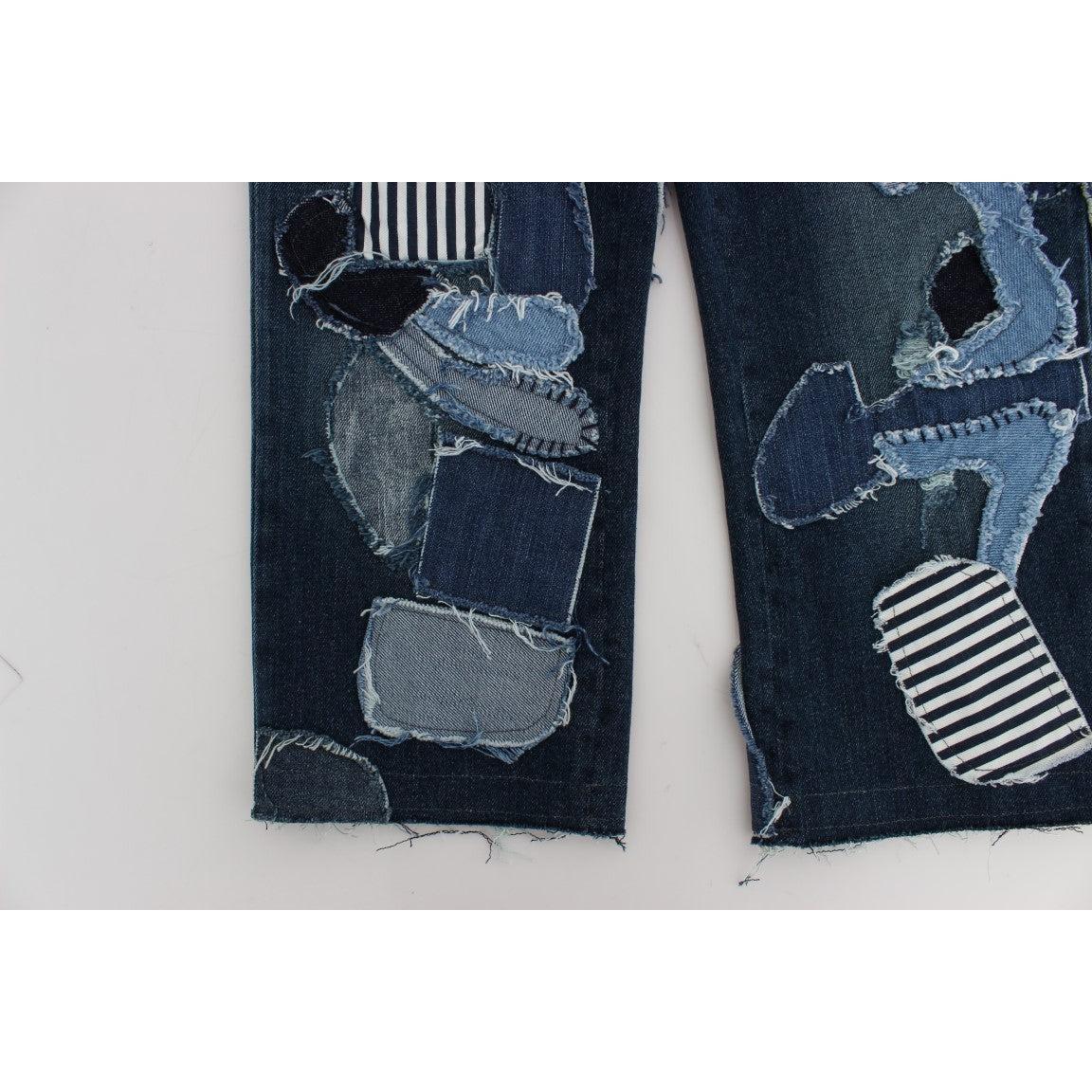 Dolce &amp; Gabbana Chic Blue Patchwork Denim Shorts