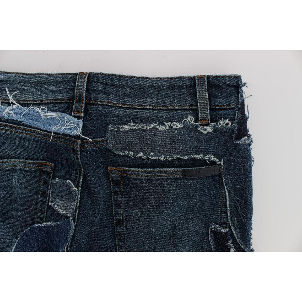 Dolce &amp; Gabbana Chic Blue Patchwork Denim Shorts
