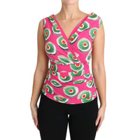 Dolce & Gabbana Sicilian Cake Print Sleeveless Silk Top