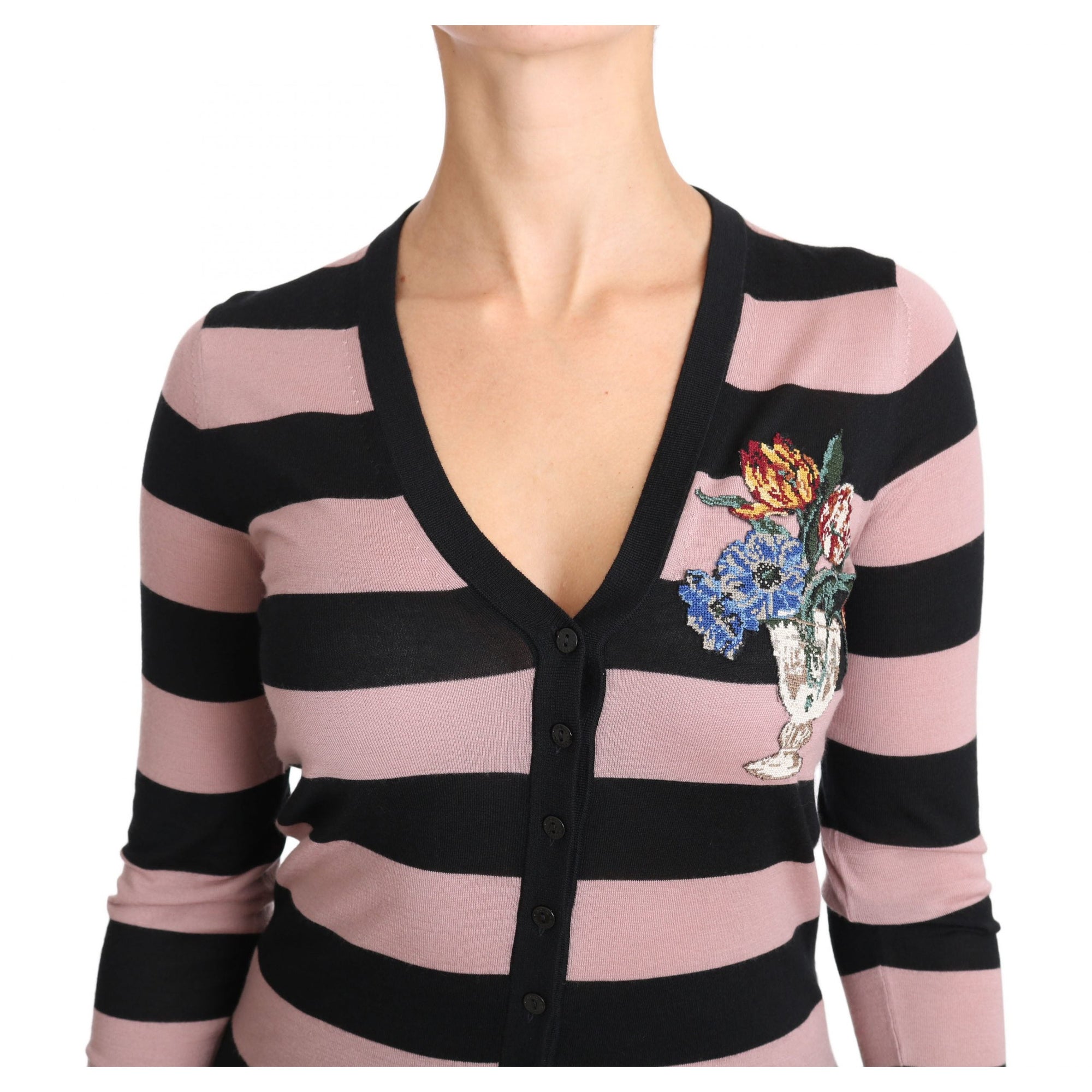 Dolce &amp; Gabbana Elegant Floral Embroidered Cashmere Cardigan