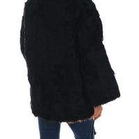 Dolce & Gabbana Elegant Black Lamb Fur Short Coat