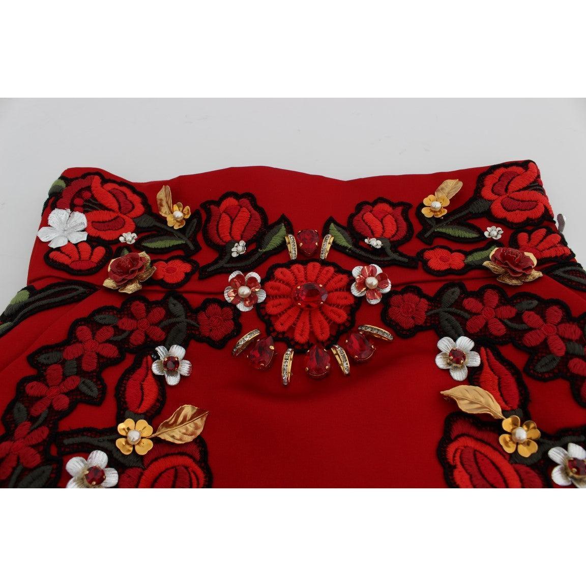 Dolce &amp; Gabbana Elegant Silk High Waist Embroidered Shorts