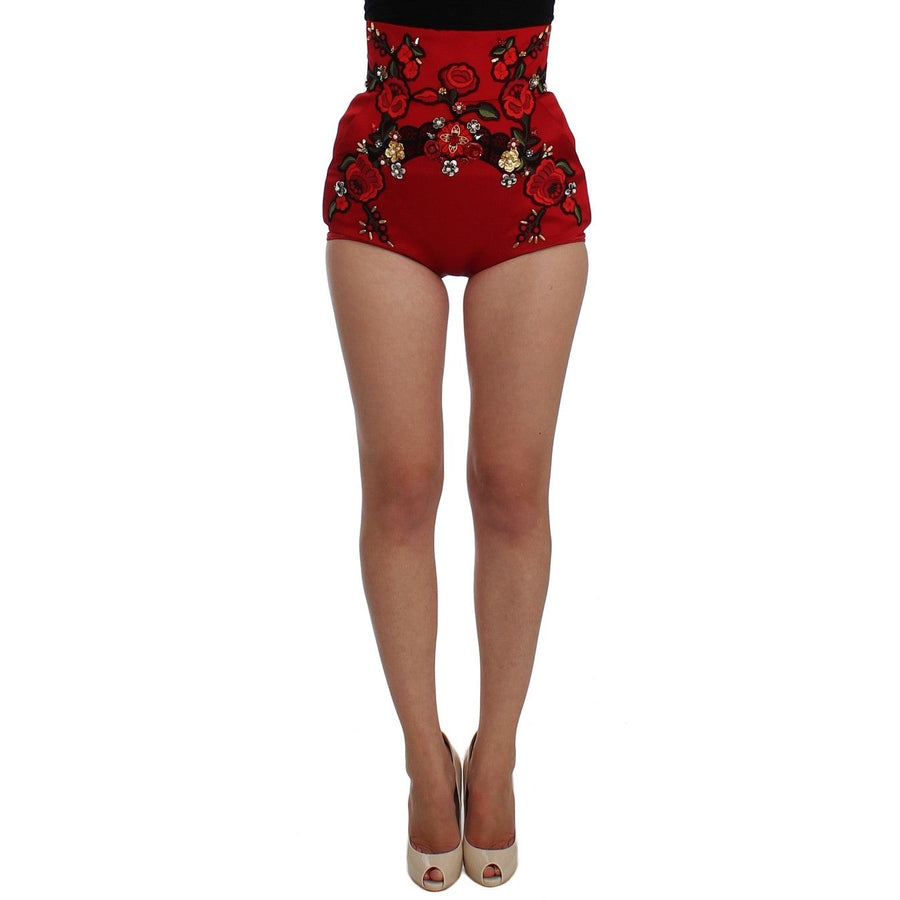 Dolce & Gabbana Enchanted Sicily Crystal-Embellished Silk Shorts