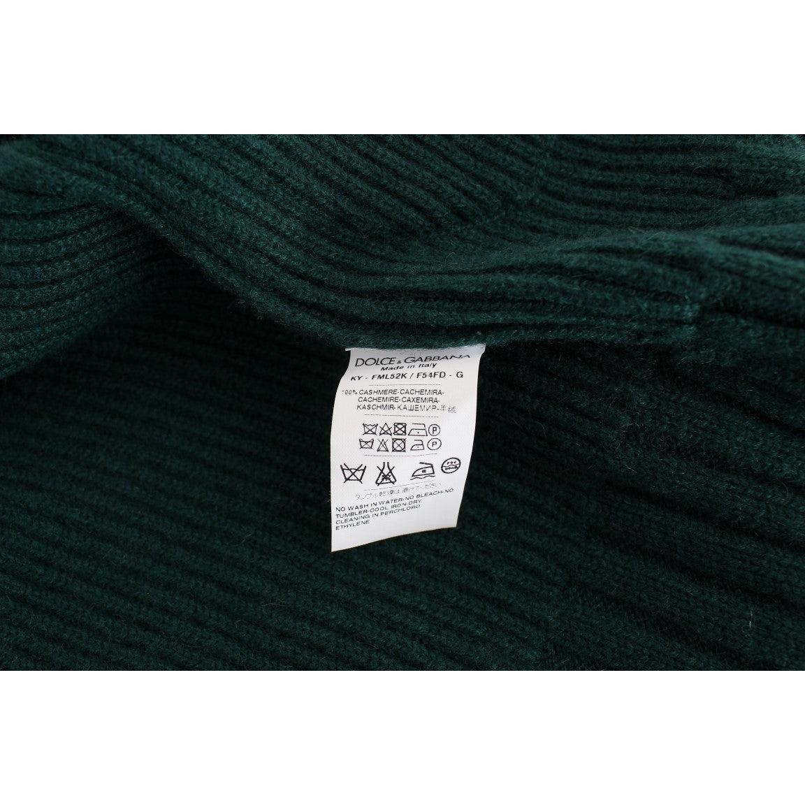 Dolce &amp; Gabbana Elegant Green Cashmere Cardigan Sweater
